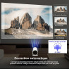 Vidéoprojecteur portable wifi/bleutooth, projecteur 4k compatible 1080p natif 180° rotation keystone auto pour home cinéma extér