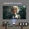 Vidéoprojecteur portable wifi/bleutooth, projecteur 4k compatible 1080p natif 180° rotation keystone auto pour home cinéma extér