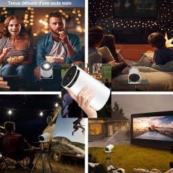 Vidéoprojecteur portable wifi/bleutooth, projecteur 4k compatible 1080p natif 180° rotation keystone auto pour home cinéma extér