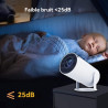 Vidéoprojecteur portable wifi/bleutooth, projecteur 4k compatible 1080p natif 180° rotation keystone auto pour home cinéma extér