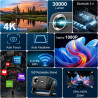 Videoprojecteur 4k【app intégrées/auto focus/rotation 180°】 30000lux projecteur video avec native 1080p, wifi6 et bleutooth 5.4,k