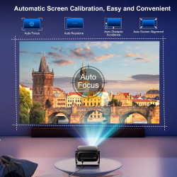 Videoprojecteur 4k【app intégrées/auto focus/rotation 180°】 30000lux projecteur video avec native 1080p, wifi6 et bleutooth 5.4,k