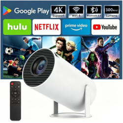 Mini Videoprojecteur avec WiFi 6 & BT 5.0, Portable Projecteur 4K 1080P Supporte, Rotación de 180°, Home & Outdoor Theater, Comp
