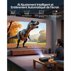 Videoprojecteur 4k home cinema, 1000 ansi portable projecteur video compatible netflix, audio dolby 20w, toptro fhd 1080p hdr10 