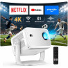 Vidéoprojecteur 4k 【compatible avec netflix/app intégrée】 rotation à 360° mini projecteur video wi-fi 6 & bleutooth 5.2 auto foc