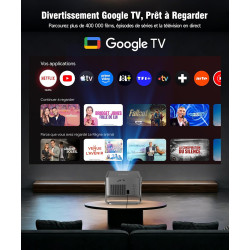 Magcubic Videoprojecteur 4K avec Google TV Stick, Projecteur Video 1080P Natif 800 ANSI avec WiFi, BT, Mise Au Point Automatique