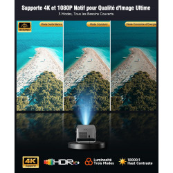 Magcubic Videoprojecteur 4K avec Google TV Stick, Projecteur Video 1080P Natif 800 ANSI avec WiFi, BT, Mise Au Point Automatique