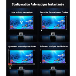 Magcubic Videoprojecteur 4K avec Google TV Stick, Projecteur Video 1080P Natif 800 ANSI avec WiFi, BT, Mise Au Point Automatique