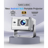 Vidéoprojecteur portable 4k full hd 1080p, mini projecteur 600 lumens ansi, android 14 wifi 6 bleutooth 5.4, correction de disto