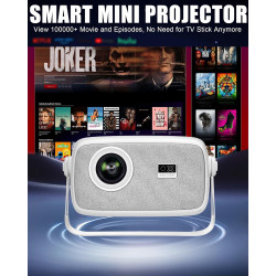 【sous licence officielle netflix et mise au point automatique】mini projecteur avec wi-fi et bleutooth,rotation à 270°, housse en