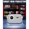 【sous licence officielle netflix et mise au point automatique】mini projecteur avec wi-fi et bleutooth,rotation à 270°, housse en
