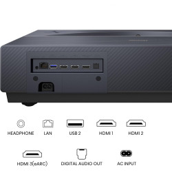 Hisense PT1SE - Vidéo-Projecteur Laser 4K Trichroma, Ultra Courte Focale (80" à 150"), 2300 Lumens ANSI, Dolby Vision & Atmos, S