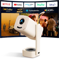 Vidéoprojecteur portable yaber t1 pro2 1080p fhd et hdr, vidéoprojecteur wifi bleutooth avec dolby audio, ajustement automatique