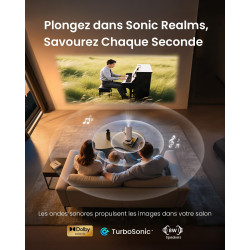 Vidéoprojecteur portable yaber t1 pro2 1080p fhd et hdr, vidéoprojecteur wifi bleutooth avec dolby audio, ajustement automatique