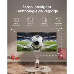 Vidéoprojecteur portable yaber t1 pro2 1080p fhd et hdr, vidéoprojecteur wifi bleutooth avec dolby audio, ajustement automatique