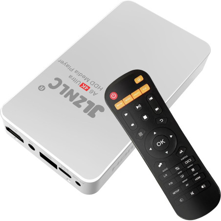 Lecteur multimédia 4K et boîtier HDD 2 en 1 | Lecture vidéo Plug & Play à partir d'une clé USB, d'une carte SD ou d'un disque du