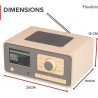 Audizio Dozza Radio Internet WiFi Dab+ FM BT 5.3 40W, Radio Numérique avec Télécommande, Écran Intuitif, Sortie Jack, Design Bam