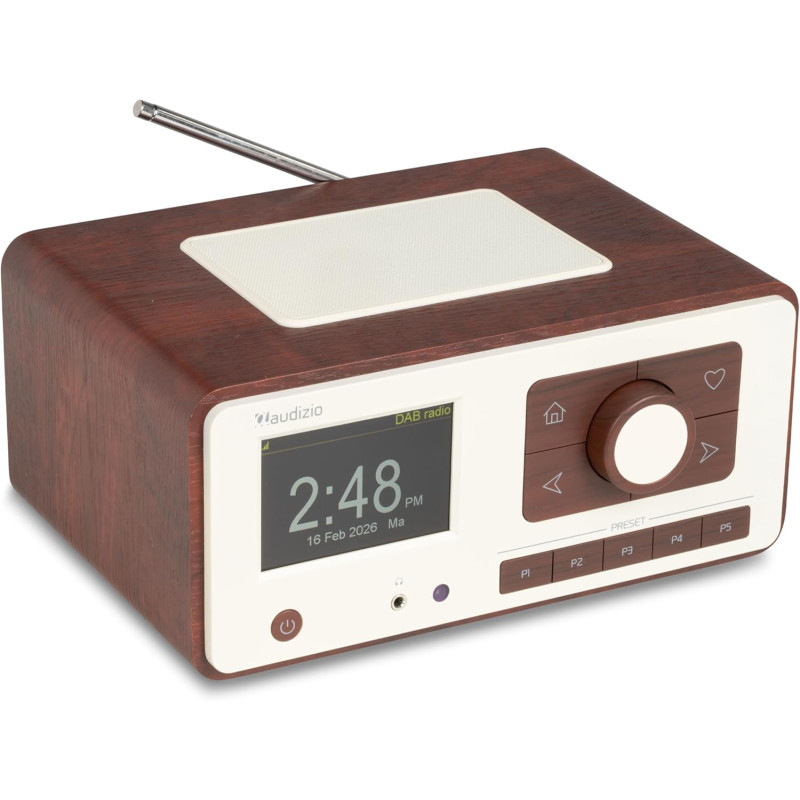 Audizio Dozza Radio Internet WiFi Dab+ FM BT 5.3 40W, Radio Numérique avec Télécommande, Écran Intuitif, Sortie Jack, Design Noy