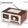 Audizio Dozza Radio Internet WiFi Dab+ FM BT 5.3 40W, Radio Numérique avec Télécommande, Écran Intuitif, Sortie Jack, Design Noy