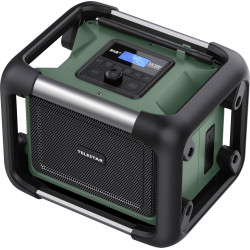 Telestar bobs rock radio d'extérieur - radio de chantier (radio robuste avec dab+, streaming audio bleutooth, compatible avec ba
