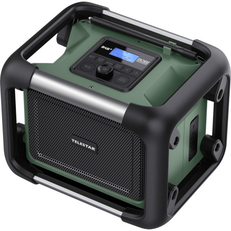 Telestar bobs rock radio d'extérieur - radio de chantier (radio robuste avec dab+, streaming audio bleutooth, compatible avec ba