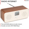 Audizio Bucine Radio Internet WiFi Dab+ FM BT 40W, Radio Numérique Stéréo avec Écran Couleur, Télécommande, Alarme Et Minuterie,