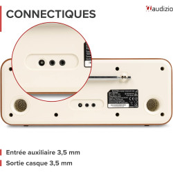 Audizio Bucine Radio Internet WiFi Dab+ FM BT 40W, Radio Numérique Stéréo avec Écran Couleur, Télécommande, Alarme Et Minuterie,