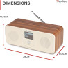 Audizio Bucine Radio Internet WiFi Dab+ FM BT 40W, Radio Numérique Stéréo avec Écran Couleur, Télécommande, Alarme Et Minuterie,