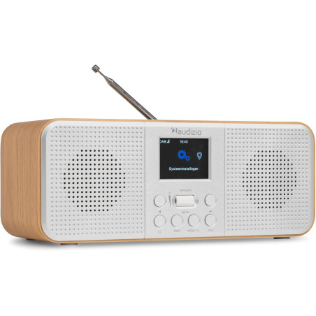 Audizio Bucine Radio Internet WiFi Dab+ FM BT 40W, Radio Numérique Stéréo avec Écran Couleur, Télécommande, Alarme Et Minuterie,