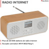 Audizio Bucine Radio Internet WiFi Dab+ FM BT 40W, Radio Numérique Stéréo avec Écran Couleur, Télécommande, Alarme Et Minuterie,
