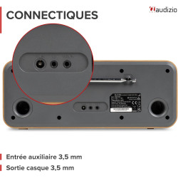 Audizio Bucine Radio Internet WiFi Dab+ FM BT 40W, Radio Numérique Stéréo avec Écran Couleur, Télécommande, Alarme Et Minuterie,
