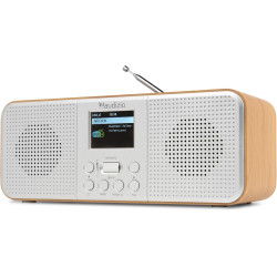 Audizio Bucine Radio Internet WiFi Dab+ FM BT 40W, Radio Numérique Stéréo avec Écran Couleur, Télécommande, Alarme Et Minuterie,