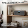 Audizio Bucine Radio Internet WiFi Dab+ FM BT 40W, Radio Numérique Stéréo avec Écran Couleur, Télécommande, Alarme Et Minuterie,