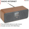 Audizio Bucine Radio Internet WiFi Dab+ FM BT 40W, Radio Numérique Stéréo avec Écran Couleur, Télécommande, Alarme Et Minuterie,