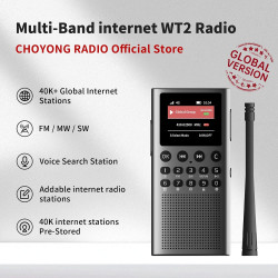 Choyong wt2 radio internet intelligente multi-bande wifi/4g, am/fm et récepteur radio portable à ondes courtes radio longue port