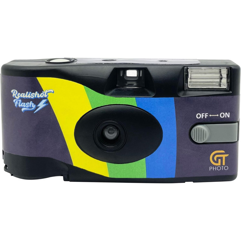 GT PHOTO - Appareil Photo Jetable Realishot Flash, 27 Photos, Idéal pour Événements, Voyages, Souvenirs - Prise en Main Simple -