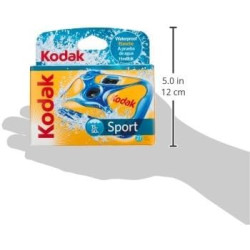 Kodak Sport - Appareil Photo Jetable Étanche jusqu'à 15m, 27 Poses, Film Couleur 35mm, Coque Résistante aux Chocs et Exposition 