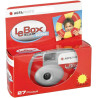 AgfaPhoto 601020 - Appareil Photo Jetable LeBox Flash, 27 Photos, Objectif Optique 31 mm - Gris et Rouge