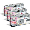 AgfaPhoto Pack 3 x 601025 - Appareil Photo Jetable LeBox Wedding, 27 Photos, Objectif Optique 31 mm - Gris