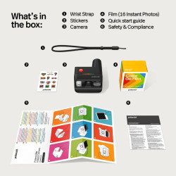 Polaroid - Pack Appareil Photo instantané Go Gen 3 Noir + Film Couleur Go (16 Photos)