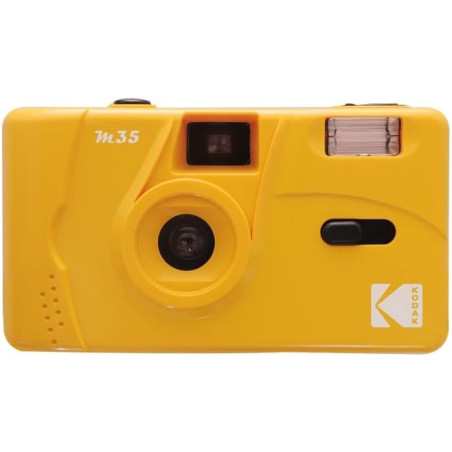 KODAK M35 DA00233 - Appareil Photo Rechargeable 35mm, Objectif Grand Angle Fixe, Viseur Optique, Flash Intégré, Pile AAA – Jaune