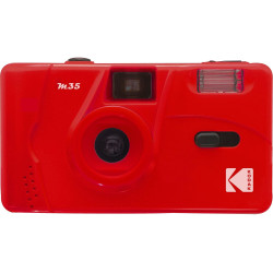 KODAK M35 DA00239 - Appareil Photo Rechargeable 35mm, Objectif Grand Angle Fixe, Viseur Optique, Flash Intégré, Pile AAA – Rouge