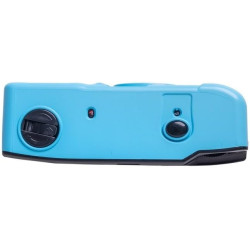 Kodak pack m35 argentique + pellicule 100 asa - appareil photo kodak rechargeable 35mm cerulean bleu, objectif grand angle fixe,
