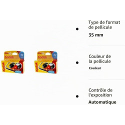 Appareil photo jetable Kodak Fun Flash - 39 poses, lot de 2