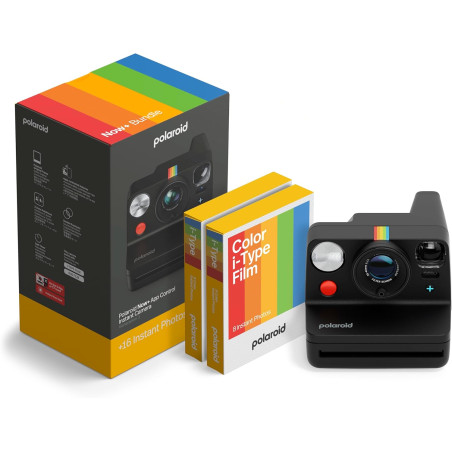Polaroid - now+ gen3 - appareil photo instantané connecté bleutooth - pack appareil photo + film couleur (16 photos) noir (6562)