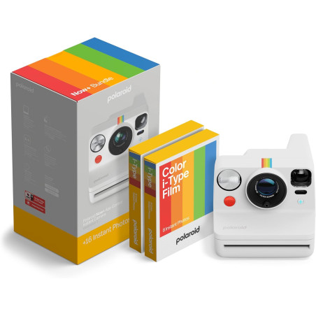 Polaroid - now+ gen3 - appareil photo instantané connecté bleutooth - pack appareil photo + film couleur (16 photos) blanc (6563