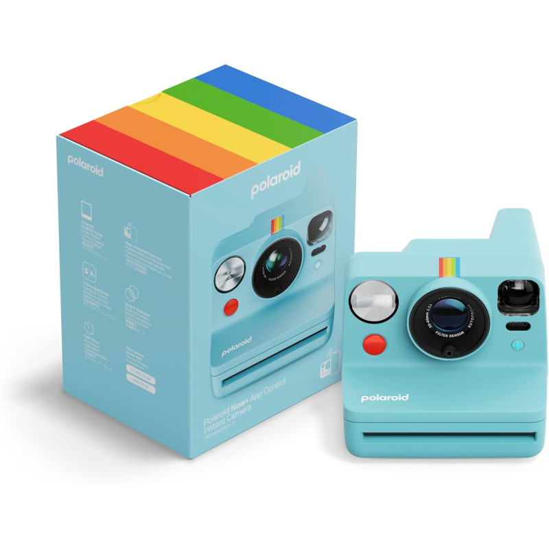 Polaroid - now+ génération 3 - appareil photo instantané connecté bleutooth - bleu arctique (9163)