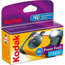 KODAK Power Flash 39 exp - Appareil Photo Jetable 35mm, Flash Automatique Intégré, ISO 800, Mise au Point Fixe, Viseur Optique, 