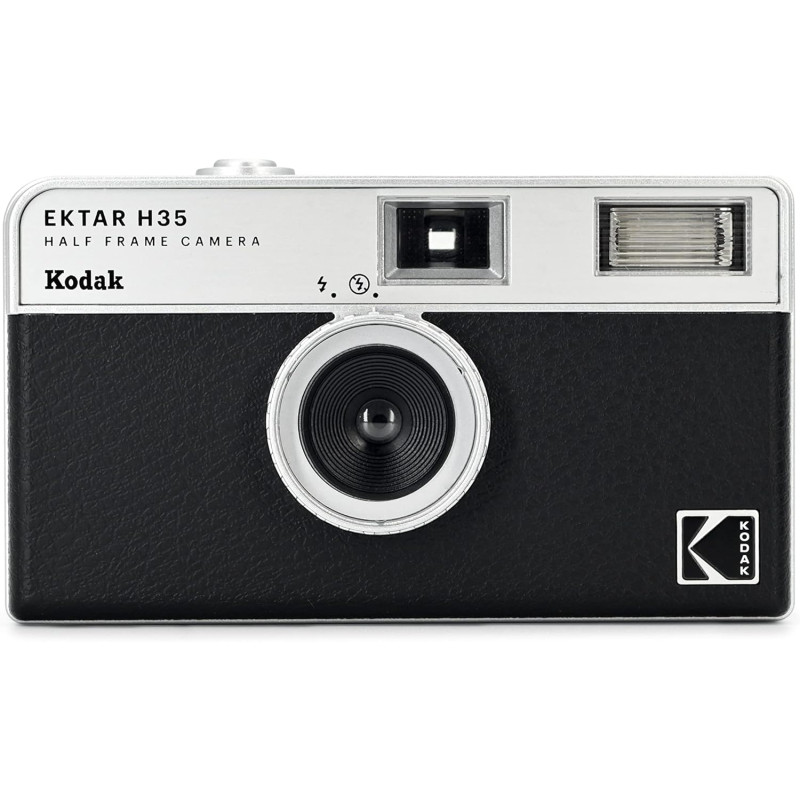 Kodak EKTAR H35 Caméra vidéo Demi-Format 35 mm, réutilisable, sans Mise au Point, léger, Facile à Utiliser (Noir) (Film et Pile 