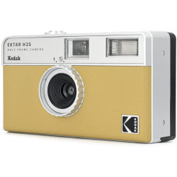 Kodak EKTAR H35 Caméra de Film Demi-Format 35 mm, réutilisable, sans Mise au Point, léger, Facile à Utiliser (Sable) (Film et Pi
